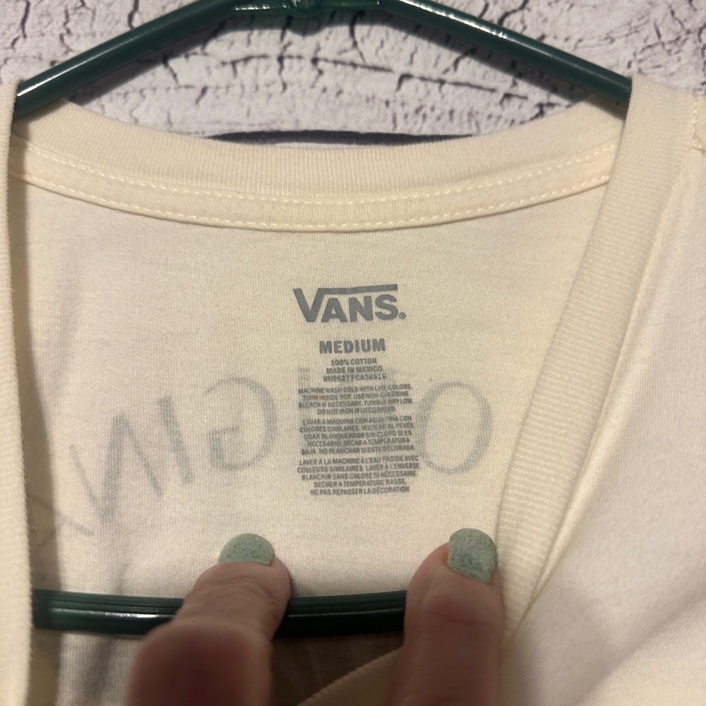 Vans Floral Logo Graphic Tee Medium Off White - Picture 2 of 4
